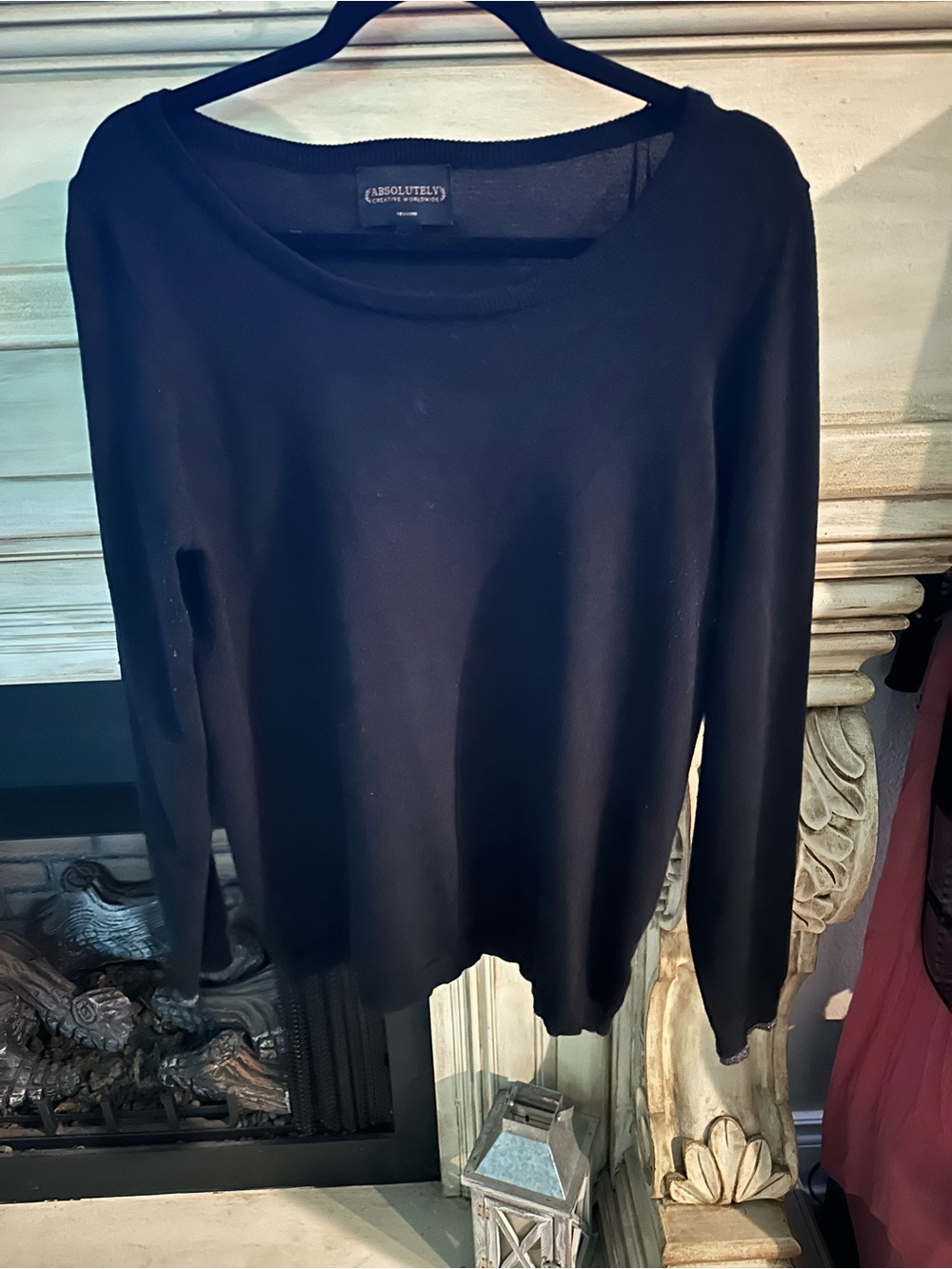 Absolutely Black Long-Sleeve Crewneck Top